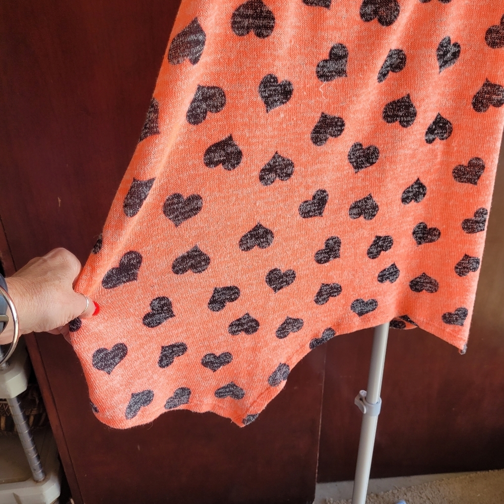 Heart Tank Top Shirt Melon Black Womens XL - Picture 2 of 5